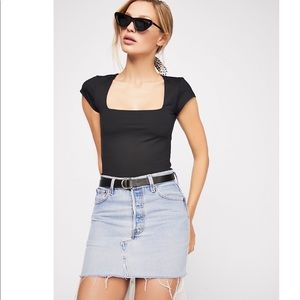 FREE PEOPLE fair & square neck bodysuit